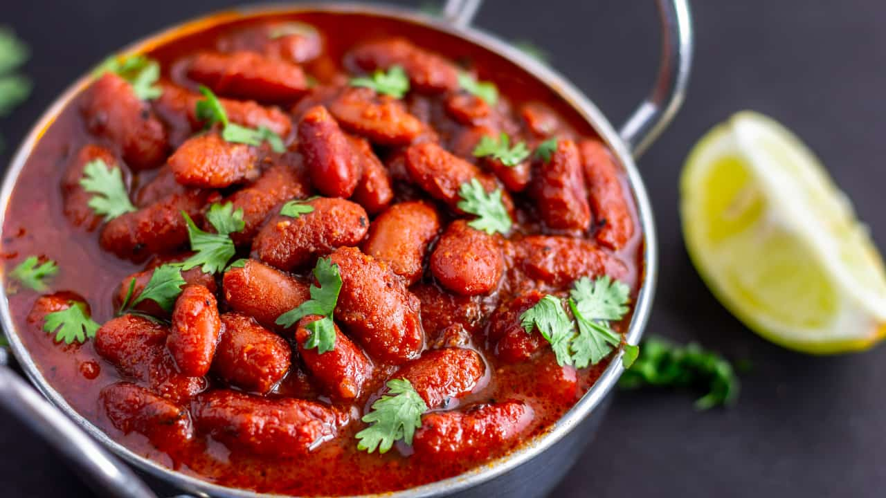 beans curry with fresh herbs