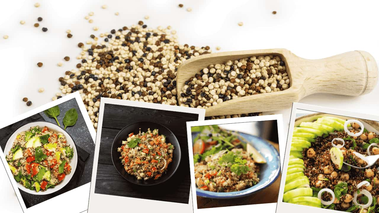 quinoa dishes on display