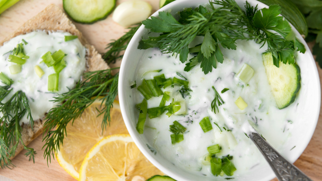 yogurt with fresh herbs